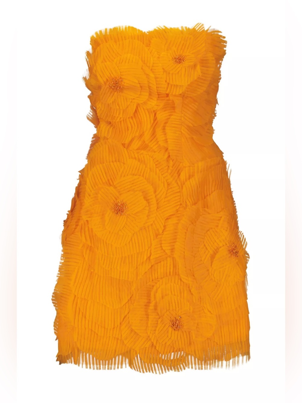 Lela Rose Embroidered Organza Strapless Mini Dress